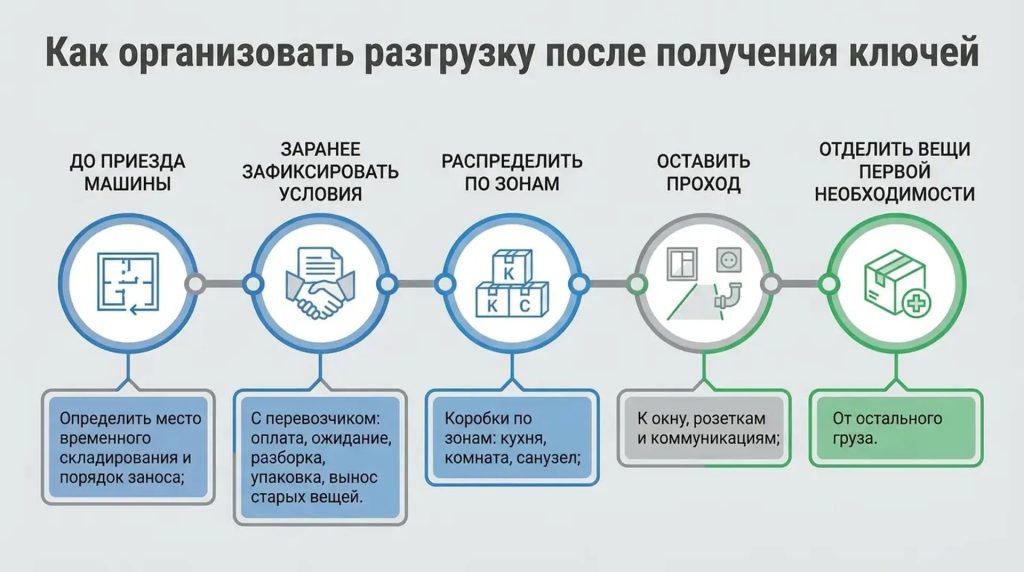 Как организовать разгрузку после получения ключей